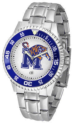 Memphis Tigers Men's Competitor Stainless Steel with Color Bezel Watch
