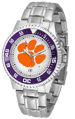 Clemson Tigers Men's Competitor Stainless Steel with Color Bezel Watch