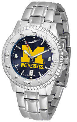 Michigan Wolverines Men's Competitor Stainless Steel AnoChrome Watch