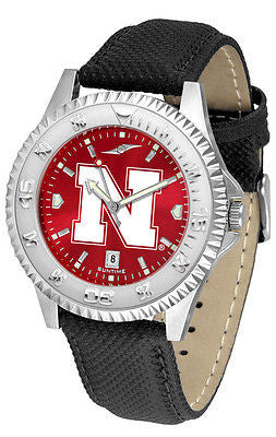 Nebraska Cornhuskers Men's Competitor AnoChrome Leather Band Watch