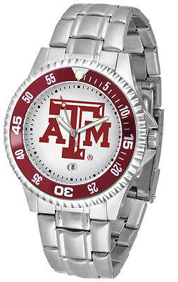 Texas A&M Aggies Men's Competitor Stainless Steel with Color Bezel
