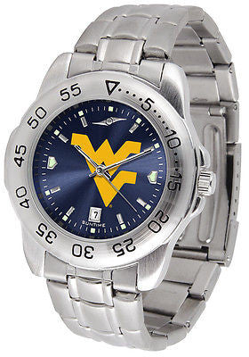 West Virginia Men's Stainless Steel Sports AnoChrome Watch