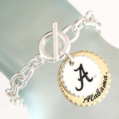 Alabama Roll Tide Round Disc Toggle Bracelet OUT OF STOCK