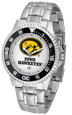 Iowa Hawkeyes Men's Competitor Stainless Steel with Color Bezel Watch