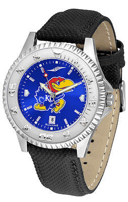 Kansas Jayhawks Men's Competitor AnoChrome Leather Band Watch