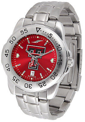 Texas Tech Men's Stainless Steel Sports AnoChrome Watch