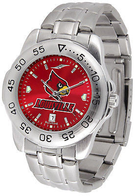 Louisville Cardinals Men's Stainless Steel Sports AnoChrome Watch