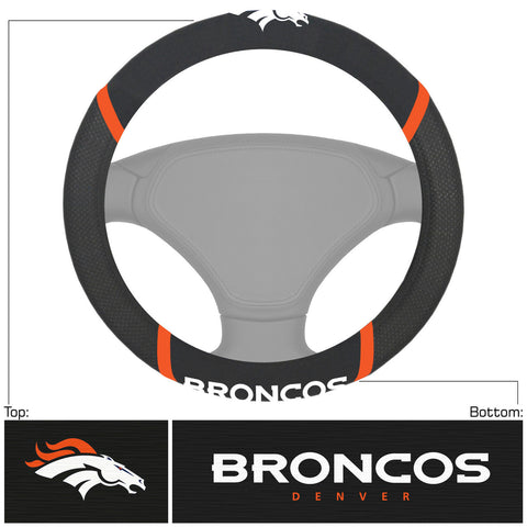 Denver Broncos Steering Wheel Cover Embroidered Mesh