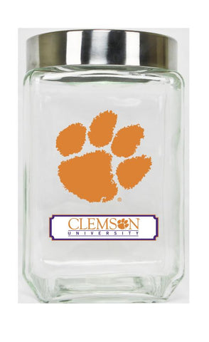 Clemson Tigers Medium Glass Canister