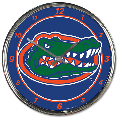 Florida Gators 12" Round Chrome Wall Clock