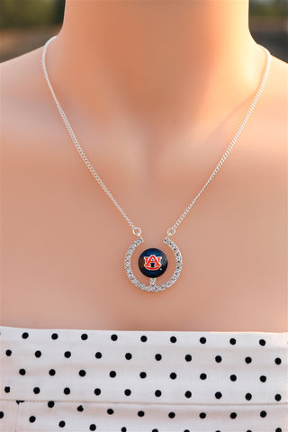 Auburn Tigers Rhinestone Necklace