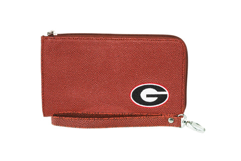 Georgia Bulldogs Football Textured Embroidered Wrist Wallet