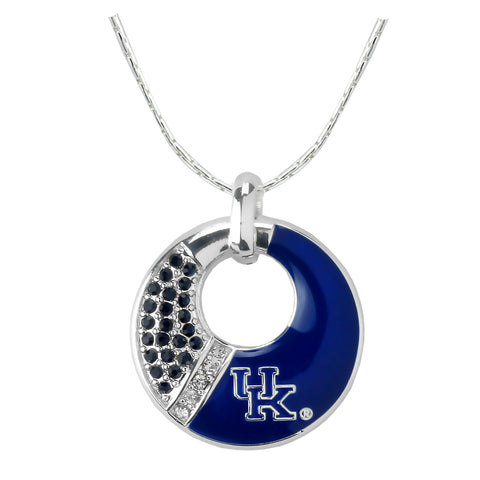 Kentucky Wildcat Rhinestone Circle Necklace