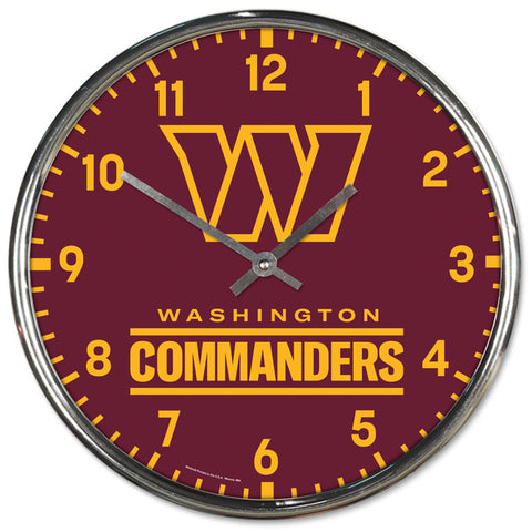 Washington Redskins 12" Chrome Wall Clock OUT OF STOCK