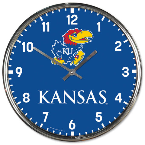 Kansas Jayhawks Round Chrome Wall Clock (OUT OF STOCK)