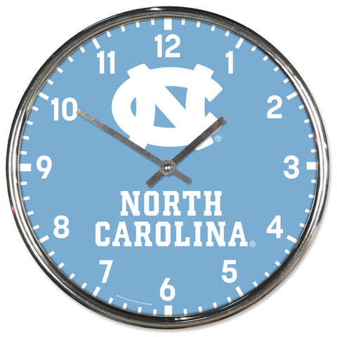 North Carolina Tar Heels Round Chrome Wall Clock  OUT OF STOCK