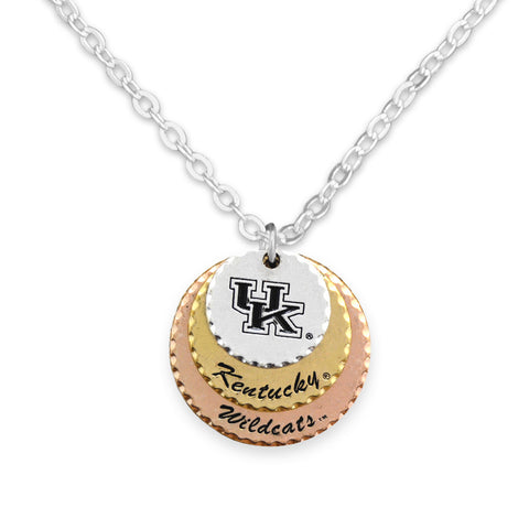 Kentucky Wildcat Engraved Disc Necklace