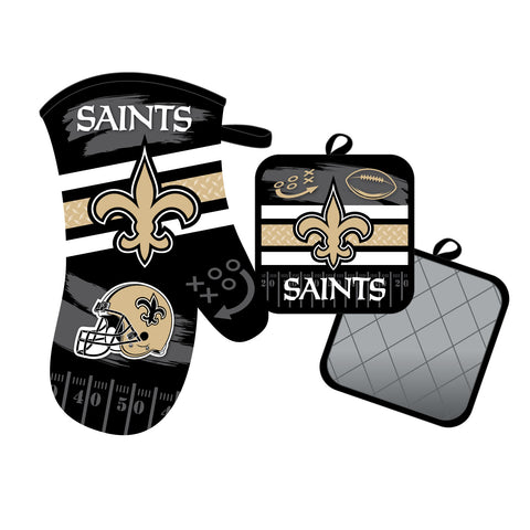 New Orleans Saints Oven Mitt and Pot Holder Set
