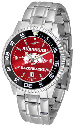 Arkansas Razorbacks Men's Competitor Stainless AnoChrome with Color Bezel Watch