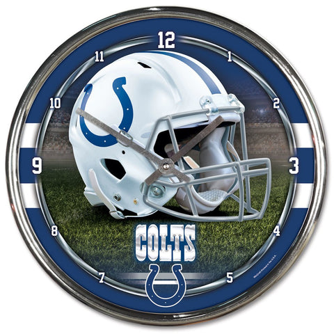 Indianapolis Colts 12" Chrome Wall Clock