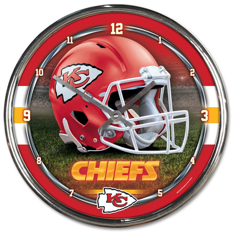 Kansas City Chiefs 12" Chrome Wall Clock