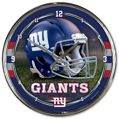 New York Giants 12" Chrome Wall Clock (OUT OF STOCK)