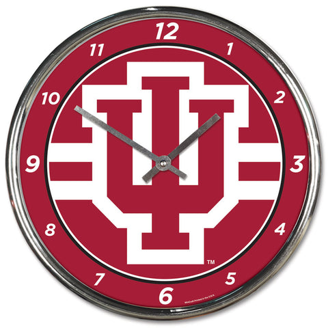 Indiana Hoosiers Round Chrome Wall Clock (OUT OF STOCK)