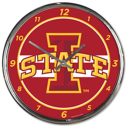 Iowa State Cyclones Round Chrome Wall Clock (OUT OF STOCK)