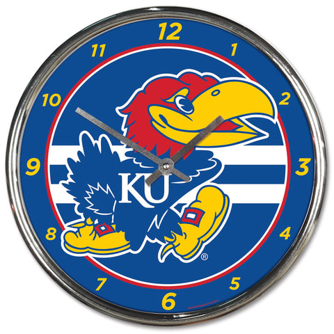 Kansas Jayhawks Round Chrome Wall Clock (OUT OF STOCK)