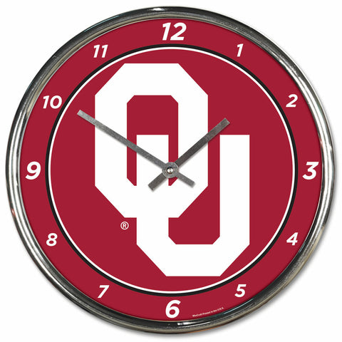 Oklahoma Sooners Chrome Wall Clock