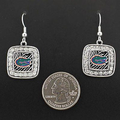 Florida Gators Square Zebra Print Earrings