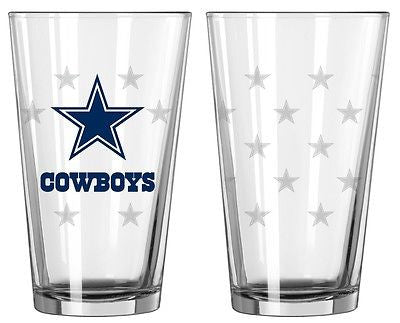 Dallas Cowboys Etched Pint Glass Set