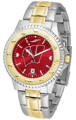 Wisconsin Badgers Men's Competitor Stainless Steel AnoChrome Two Tone Watch