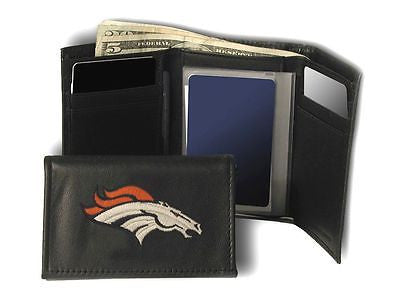 Denver Broncos Embroidered Men's Tri Fold Wallet