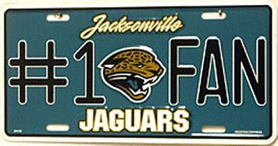 Jacksonville Jaguars Metal Car Tag