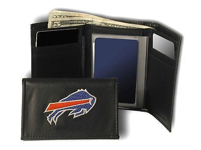 Buffalo Bill Men's Embroidered Tri Fold Leather Wallet