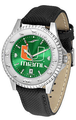 Miami Hurricanes Men's Competitor AnoChrome Leather Band Watch