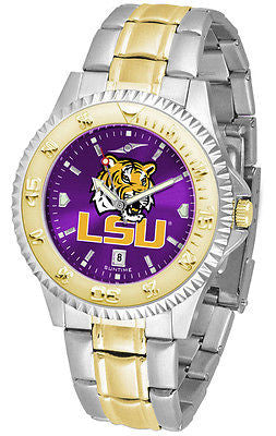 LSU Tigers Men's Competitor Stainless Steel AnoChrome Two Tone Watch