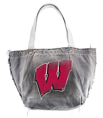 Wisconsin Badgers Light Gray Distressed Vintage Tote OUT OF STOCK