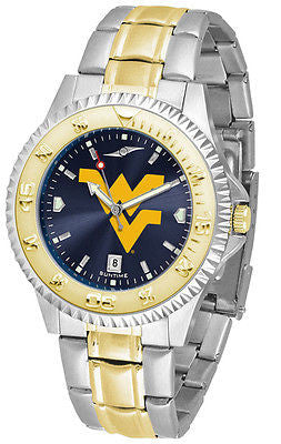 West Virginia Men's Competitor Stainless Steel AnoChrome Two Tone Watch