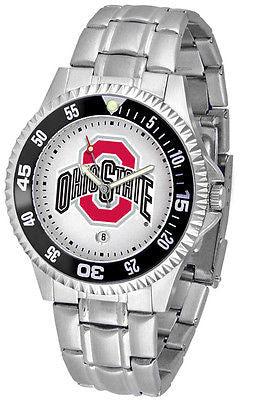 Ohio State Buckeyes Men's Competitor Stainless Steel AnoChrome with Color Bezel