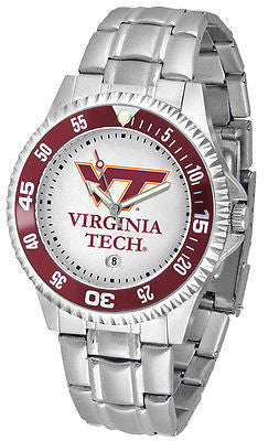 Virginia Tech Men's Competitor Stainless Steel AnoChrome with Color Bezel