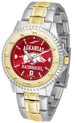 Arkansas Razorbacks Men's Competitor Stainless Steel AnoChrome Two Tone Watch