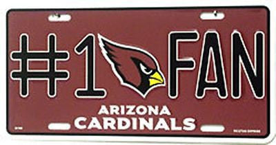 Arizona Cardinals Metal Team Car Tag