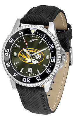 Missouri Tigers Men's Competitor AnoChrome Color Bezel Leather Band Watch