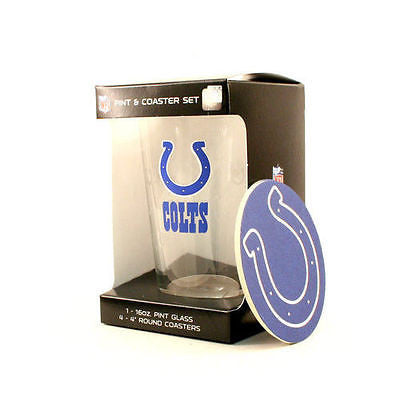 Indianapolis Colts Glass with Coasters