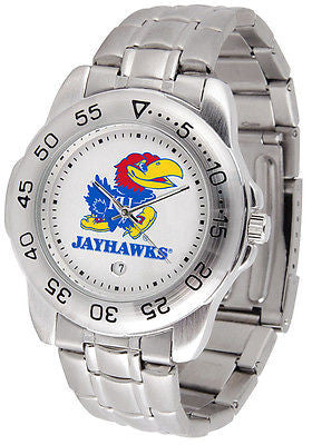 Kansas Jayhawks Men's Sports Stainless Steel Watch