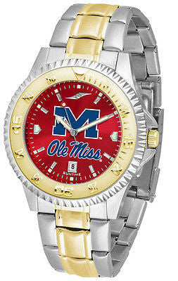 Mississippi Ole Miss Rebels Men's Competitor Stainless Steel AnoChrome Two Tone Watch