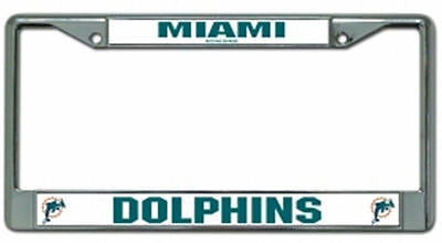 Miami Dolphins Chrome Auto Tag Frame
