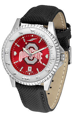 Ohio State Men's Competitor AnoChrome Leather Band Watch